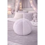 Chizgy Peluş Top Yastık Welsoft Dekoratif Kırlent Yumuşak Yuvarlak Minder Ev Dekoru Şık Tasarım - 25 x 25 cm - Gri