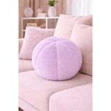 Chizgy Peluş Top Yastık Welsoft Dekoratif Kırlent Yumuşak Yuvarlak Minder Ev Dekoru Şık Tasarım - 25 x 25 cm - Lila
