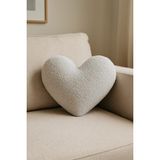 Chizgy Welsoft Kalp Yastık Dekoratif Peluş Yumuşak Süs Yastığı Pofuduk Ev Dekoru Hediyelik - 40 x 40 cm - Gri