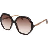 Chloe CH0008S 004 Kahverengi Geometrik Kadın Güneş Gözlüğü 58-17