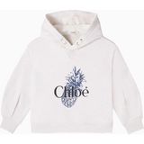 Chloe Chloé Kids Baskılı Pamuk Jarse Kapüşonlu Sweatshirt Kız Çocuk - Beyaz