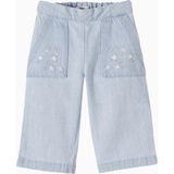 Chloe Chloé Kids Çiçek Işlemeli Kot Kız Bebek Pantolon - Mavi