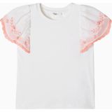 Chloe Chloé Kids Işlemeli Fırfırlı Beyaz Kız Çocuk Tişört