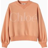 Chloe Chloé Kids Logolu Pamuk Jarse Sweatshirt Kız Çocuk - Turuncu