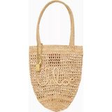 Chloe Chloé Raffia Küçük Yazlık Muz Tote Çantası, Şık & Hafif, El Dokuması - Bej