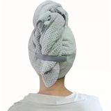 Chloven Kadınlar Için Büyük Mikrofiber Saç Havlusu Sargısı, Elastik Kayışlı Kabarma Önleyici Saç Kurutma Havlusu, Süper Emici, Yumuşak E