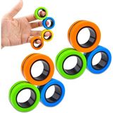 Chnaivy 6 ADET Manyetik Yüzükler Fidget Oyuncaklar, Silindir Yüzükler, Yetişkin Parmak Fidget Oyuncaklar, DEHB Anksiyete Rölyef Dekompresyon Sihirli Yüzük Fidget Oyuncak, Komik Hediyeler Çocuklar