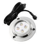 CHNXU 1'li set su altı aydınlatması, su geçirmez IP68 havuz ışığı, yuvarlak, 80 lm, 10 W LED gölet aydınlatması, su altı spotu, tekneler, akvaryum, çeşme veya gölet için, 12 V güç kaynağı ile, mavi