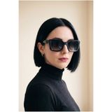 Chocolate Eyewear Kadın Polarize Dikdörtgen Güneş Gözlüğü Siyah UV400 Korumalı