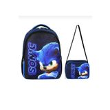 Chocuk Sonic Mavi Kirpi 2'li İlkokul Sırt Okul Çantası, Beslenme Çantası Okul Seti