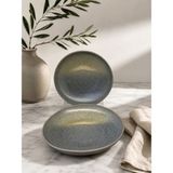 Choice 2'li Hornfels Ripple Çukur Tabak 19 cm 400 cc Risotto / Salata / Gourmet / Şef Sunum / Sulu Yemek - Çok Renkli