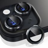 Choiche iPhone 15 /iPhone 15 Plus Kamera Lens Koruyucu, 9H Temperli Cam Kamera Kapağı Ekran Koruyucu Metal Halka Dekorasyon Aksesuarları (Siyah)