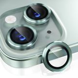 Choiche iPhone 15 /iPhone 15 Plus Kamera Lens Koruyucu, 9H Temperli Cam Kamera Kapağı Ekran Koruyucu Metal Halka Dekorasyon Aksesuarları (Yeşil)