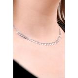 Choker Damla Pullu Tasarım Gümüş Kolye 6475