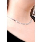 Choker Üçgen Pullu Tasarım Gümüş Kolye 6476