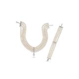 Choker Zirkon Taşlı Doğal İnci Kolye Bileklik İkili Set