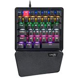 CHONCHOW Mekanik Oyun Tek El Klavyesi Mavi MX Switch RGB LED Kompakt Arkadan Aydınlatmalı Tuş Takımı Örgülü Tel USB, PS4 Xbox Android iOS PC Bilgisayar ile Uyumlu