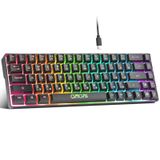 CHONCHOW Mini RGB%60 Oyun Klavyesi, 68 Tuşlu Küçük Kompakt USB Kablolu Gökkuşağı Işıklı Arkadan Aydınlatmalı Oyun Klavyesi Xbox PS4 PS5 PC Laptop Oyuncu için