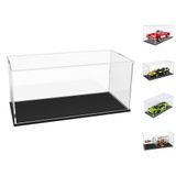Choowin Lego için Akrilik Vitrin Lego için Şişede Gemi Corvette 1/18 diecast araba için Lego Araba Teşhir Kalınlaşmış Şeffaf Akrilik Vitrinler Koleksiyonlar için Montaj Toz Geçirmez (Siyah Taban)