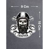 Chopper Kurukafa Sticker - Motosiklet Araba Oto Motor Cam Sticker - 00072 10X9 Cm