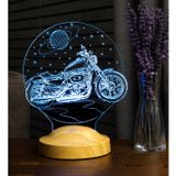 Chopper Motosiklet, Motor Hayranlarına Hediye 3 Boyutlu, 3D Led Lamba