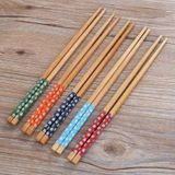 Chopstick Japon Çin Yemek Çubuğu 5 Çift Yıkanabilir Bambu Çok Renkli