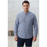 Chordi Erkek Büyük Beden Battal Slim Fit Uzun Kollu %100 Pamuk Hakim Yaka Gömlek