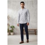 Chordi Erkek Slim Fit Dar Kesim İnce Çizgili Uzun Kollu Hakim Yaka Gömlek