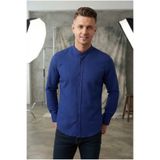 Chordi Erkek Slim Fit Dar Kesim Uzun Kollu Keten Hakim Yaka Gömlek