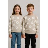 Chordi Unisex Kız/Erkek Pamuk Denim Tears Baskılı Bisiklet Yaka Sweatshirt