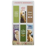 Christian Art Gifts Erkekler ve Kadınlar için Renkli İlham Verici Manyetik Kutsal Kitap Kitap Ayracı Seti: İncil Ayetleri, Kitaplar, İnciller, 6'lı Set için Sevimli Çok Renkli Köpek Teması