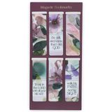 Christian Art Gifts Kadınlar için Renkli İlham Verici Manyetik Kutsal Kitap Kitap Ayracı Seti: İncil Ayetleri, Beyaz, Mor, Deniz Mavisi, Pembe, Yeşil Çok Renkli Çiçekli Sevimli Suluboya Teması,