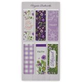 Christian Art Gifts Kadınlar için Renkli İlham Verici Manyetik Kutsal Kitap Kitap Ayracı Seti: Kutsanmış, İlham Verici İncil Ayetleri, Beyaz, Mor, Yeşil, Kitaplar, İnciller, Kağıtlar, 6'lı Set için