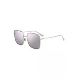 Christian Dior Unisex Gri Aynalı Dikdörtgen Metal Çerçeve Güneş Gözlüğü Dıorstellaıre1 010 Sq
