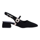 Christina Rose 2814 Siyah 3Cm Slingback Süet Kadın Topuklu Ayakkabı