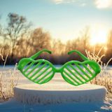 Christmas Party Glasses Kalpli Yeşil Parti Gözlüğü Yeşil Panjur Gözlük Yeşil Yılbaşı Parti Gözlüğü