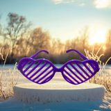 Christmas Party Purple Glasses Kalpli Mor Parti Gözlüğü Mor Panjur Gözlük Mor Yılbaşı Parti Gözlüğü