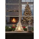 Christmas Serisi Glass Tree Mumluk - Authentic Aydınlatma -Ev Dekorasyon - Dekoratif Beyaz Mumluk