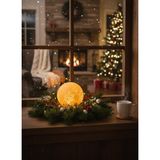 Christmas Serisi Kartopu Mumluk - Dekoratif Aydınlatma - Ev Dekorasyon - Dekoratif Beyaz Mumluk (Beyaz)