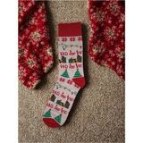 Christmas Socks Kırmızı Yılbaşı Figürlü Dokuma Çorap - Standart - 00-Kırmızı