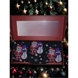 Christmas Socks Noel Baba Desenli Unisex Yetişkin Yeniyıl Çorabı 3'lü Hediye Seti - Standart - 0TB-Siyah