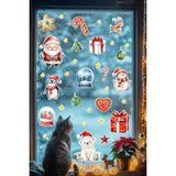 Christmas Stickerları, Noel Baba ve Yılbaşı Temalı Çocuk Odası Dekorasyon Seti, Kendinden Yapışkanlı Cam Süslemeleri, Sökülebilir Duvar Vitrin Çıkartmaları (Neşeli Yılbaşı Partisi)