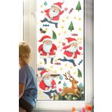 Christmas Stickerları, Noel Baba ve Yılbaşı Temalı Çocuk Odası Dekorasyon Seti, Kendinden Yapışkanlı Cam Süslemeleri, Sökülebilir Duvar Vitrin Çıkartmaları (Sevimli Noel Babalar)