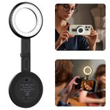 Chritachic Manyetik Selfie Işığı - Magsafe Uyumlu LED Telefon Işığı Dahil Yapışkan Halka, 6 Aydınlatma Modu, Fotoğraflar için Dolgu Işığı, TikTok, Yakınlaştırma, Canlı Yayın, Vloglama, Video Konferans (Siyah)