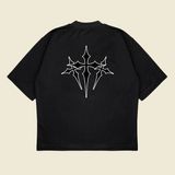 Chrome Hearts x Nocta Baskılı Oversize Unisex Pamuklu Nefes Alan Kalın Kumaşlı - Siyah
