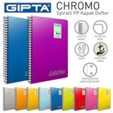 Chromo Plastik Kapak A5 60 Yaprak Kareli Spiralli Defter