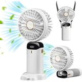 Chronus Mini El Fanı Portatif Kişisel Fan Asılı Boyun Fanı 90° Ayarlanabilir USB Şarj Edilebilir 5000MAH Küçük Masa Fanı 5 Hız (Yurt Dışından) - Beyaz