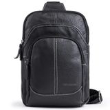 Chrysansmile Hakiki Deri Omuz Askılı Sırt Çantası Üniseks Açık Hava Çapraz Askılı Çanta Spor Sırt Çantası, Genuine2-siyah, One Size, Modern/Oturan
