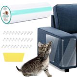 CHUANGSEED Çizilmez Kedi Tırmalama Caydırıcı Bant 30 cm x 3 m Şeffaf Eğitim Kendinden Yapışkanlı Bant, 30 Pimli 1 Kazıyıcı Kedi Pençesi Kanepe Koruyucu Esnek Kapı Çizik Kalkanı (30 cm x 3m)