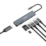 CHUB007-P 7in1 Windows & Mac 100W Hızlı Şarj - Type-C To 4K HDMI *1x Usb-C 100W Pd *1x Usb-C Data *1x USB 3.0 5gbps *1x USB 2.0 480 Mbps *2x Tf/sd Card 7in1 Çevirici Hub Çoklayıcı - Beyaz